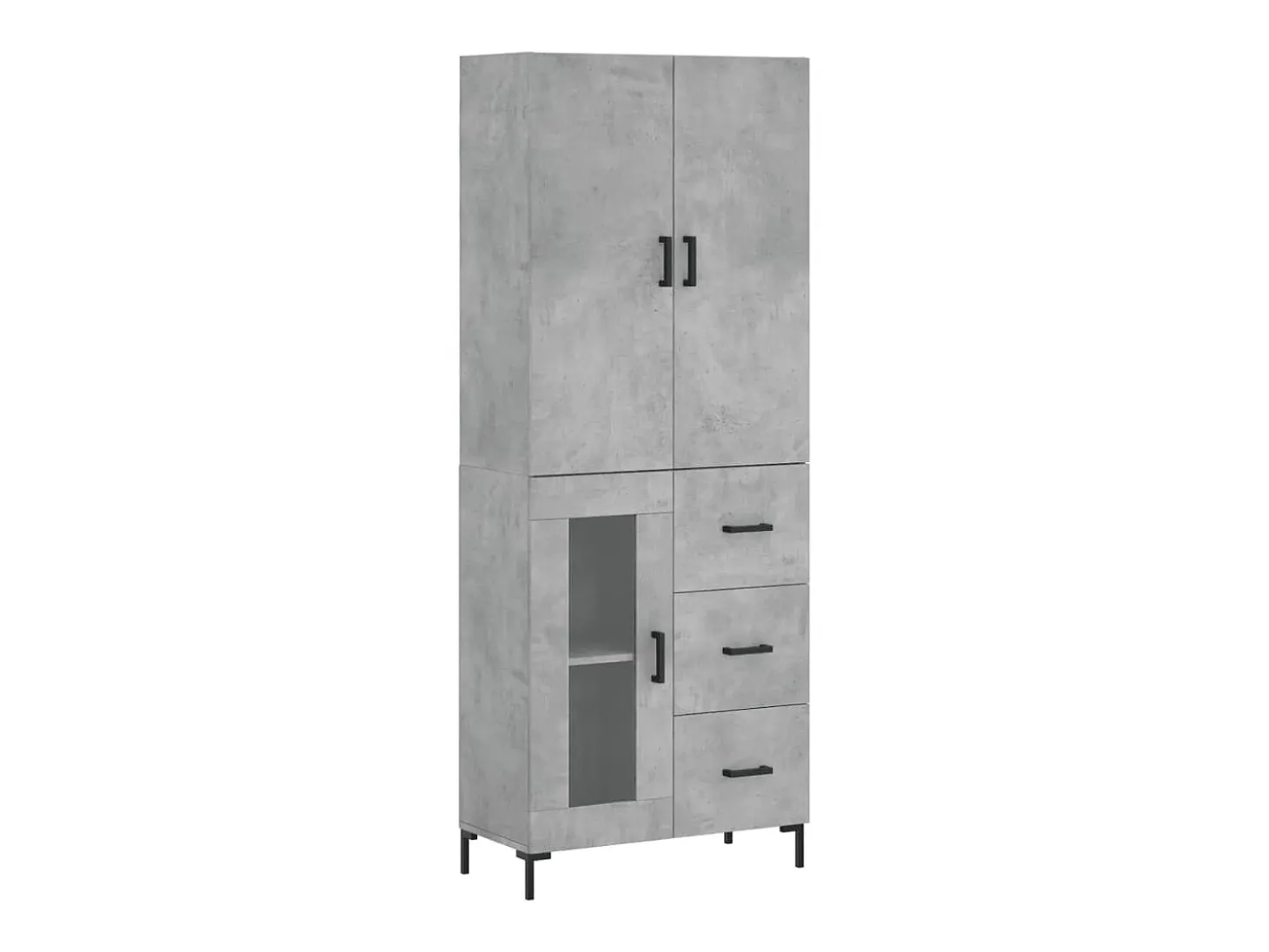 Aparador alto madera contrachapada gris hormigón 69,5x34x180 cm ES87311