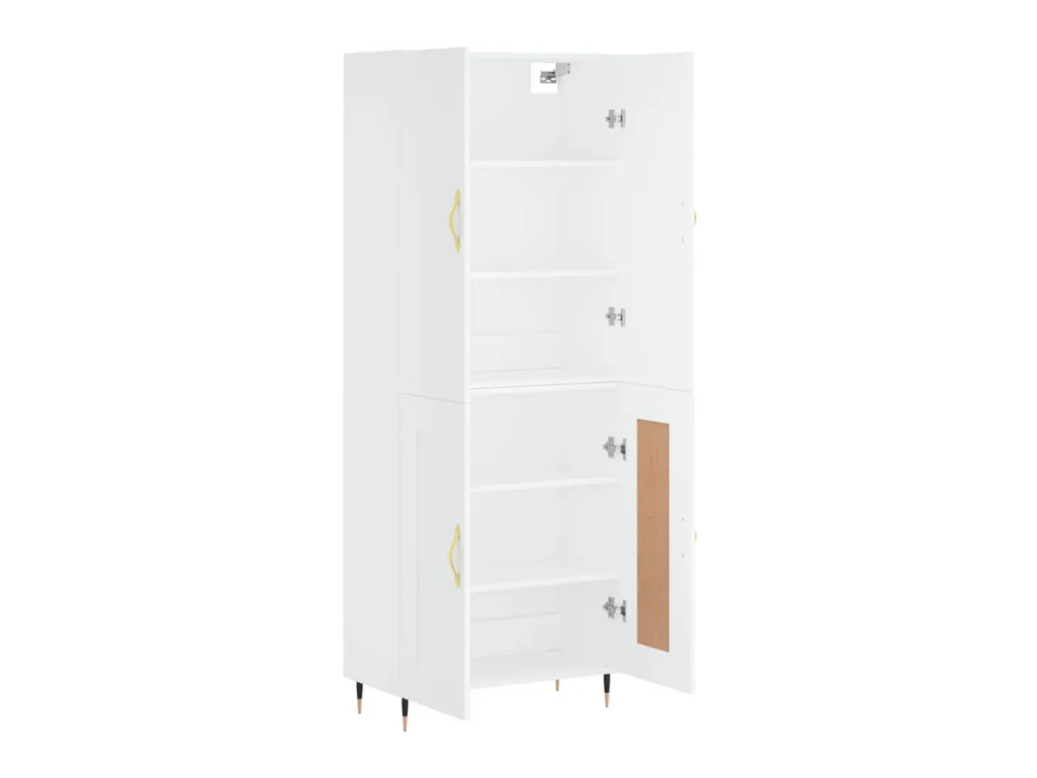 Aparador alto madera contrachapada blanco 69,5x34x180 cm ES86654