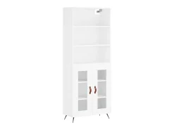 Aparador alto madera contrachapada blanco 69,5x34x180 cm