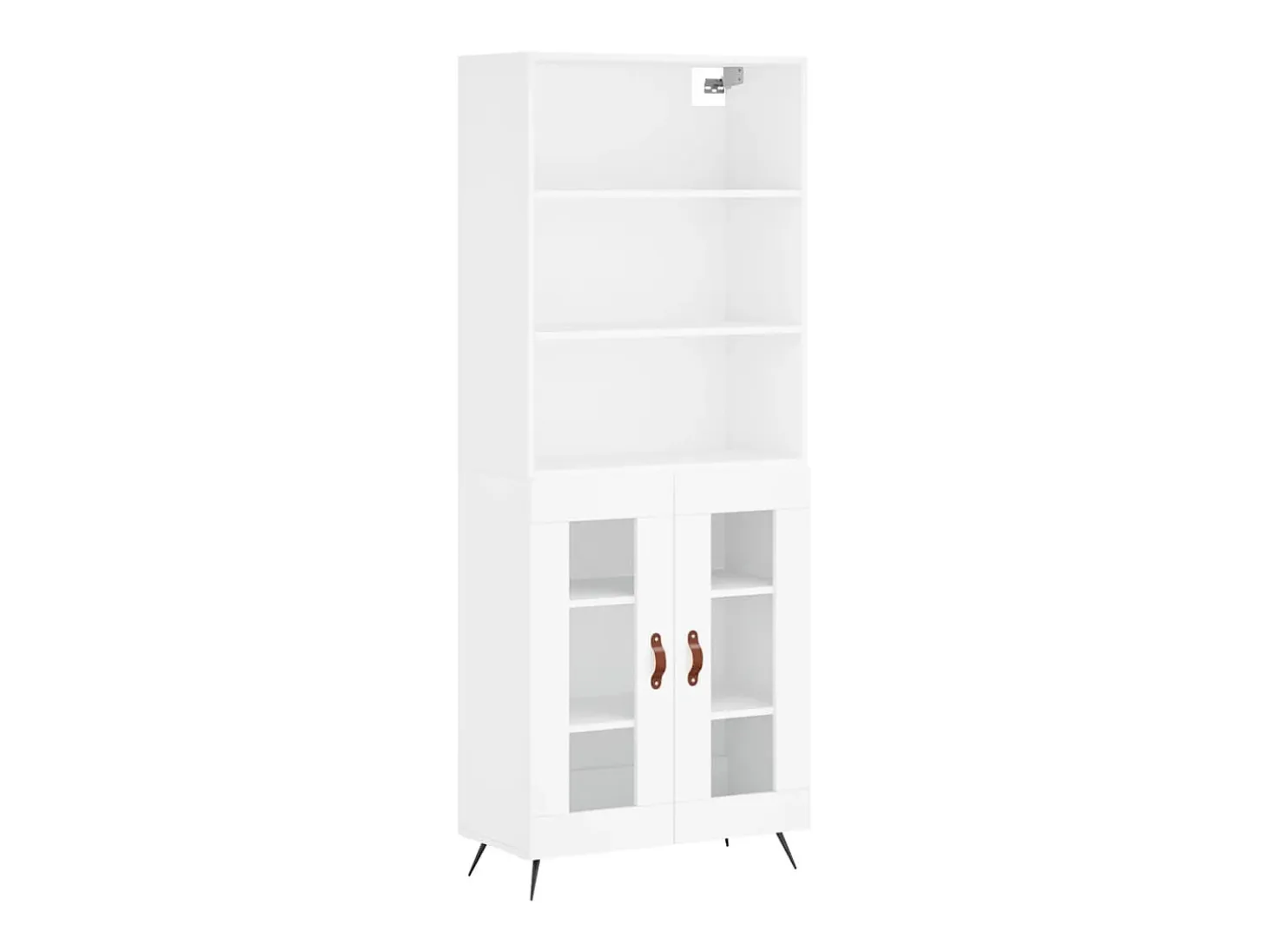 Aparador alto madera contrachapada blanco 69,5x34x180 cm