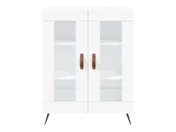 Aparador alto madera contrachapada blanco 69,5x34x180 cm
