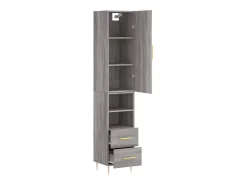 Aparador alto madera contrachapada gris Sonoma 34,5x34x180 cm