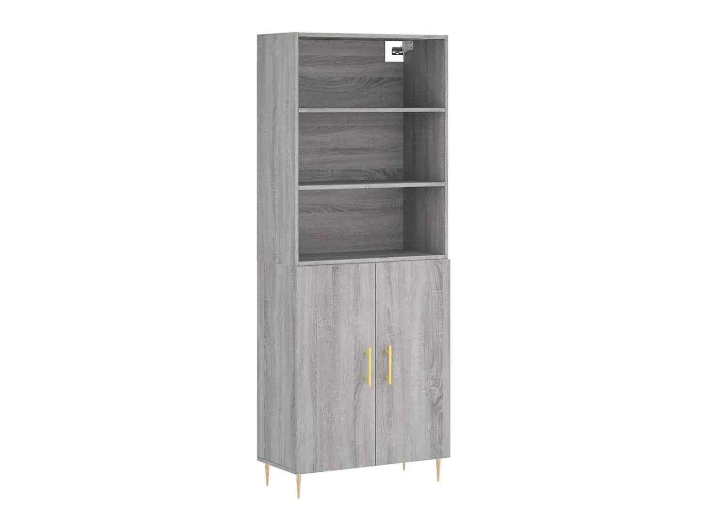 Aparador alto madera contrachapada gris sonoma 69,5x34x180 cm ES56430
