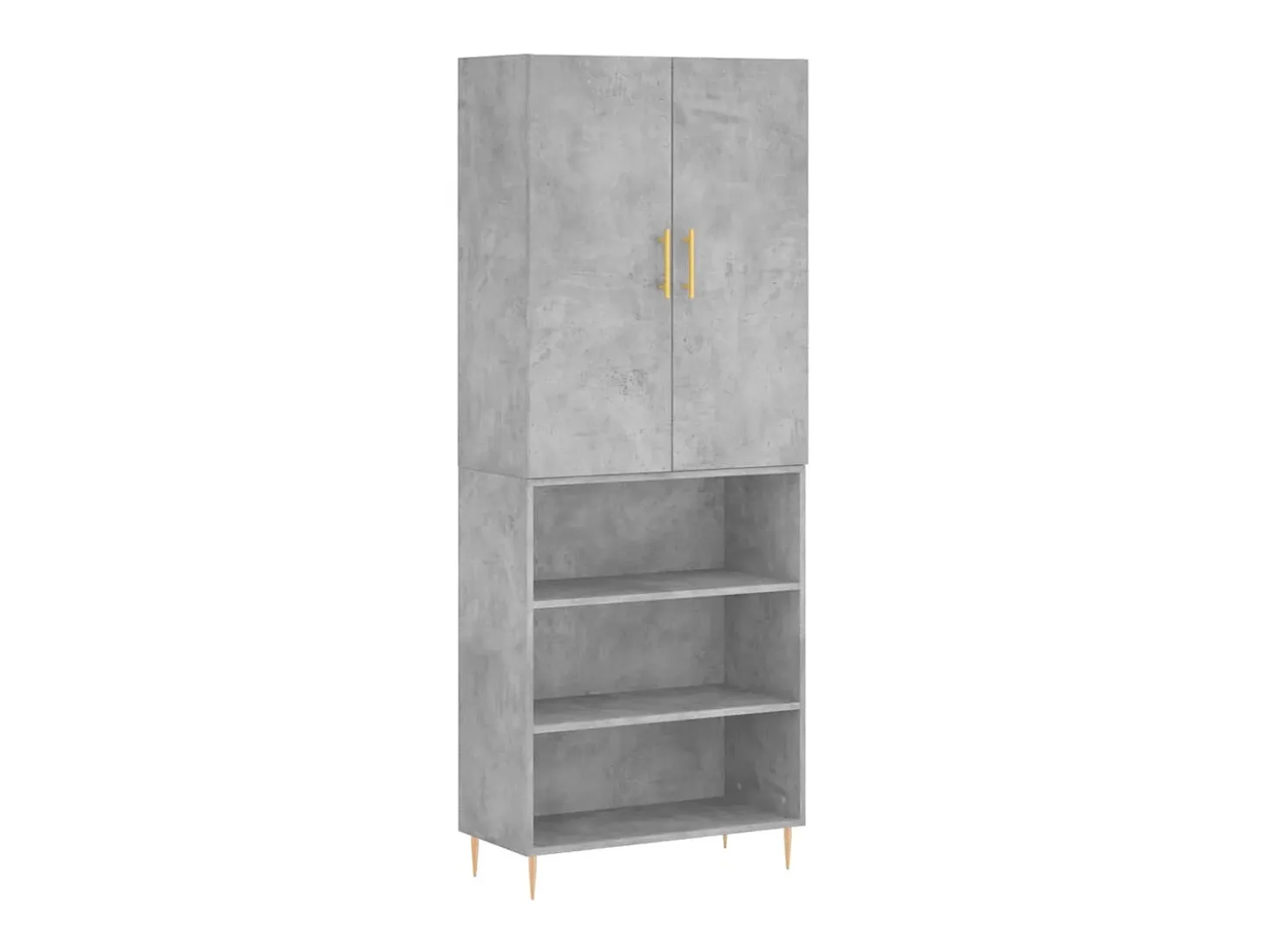 Aparador alto madera contrachapada gris hormigón 69,5x34x180 cm ES81126