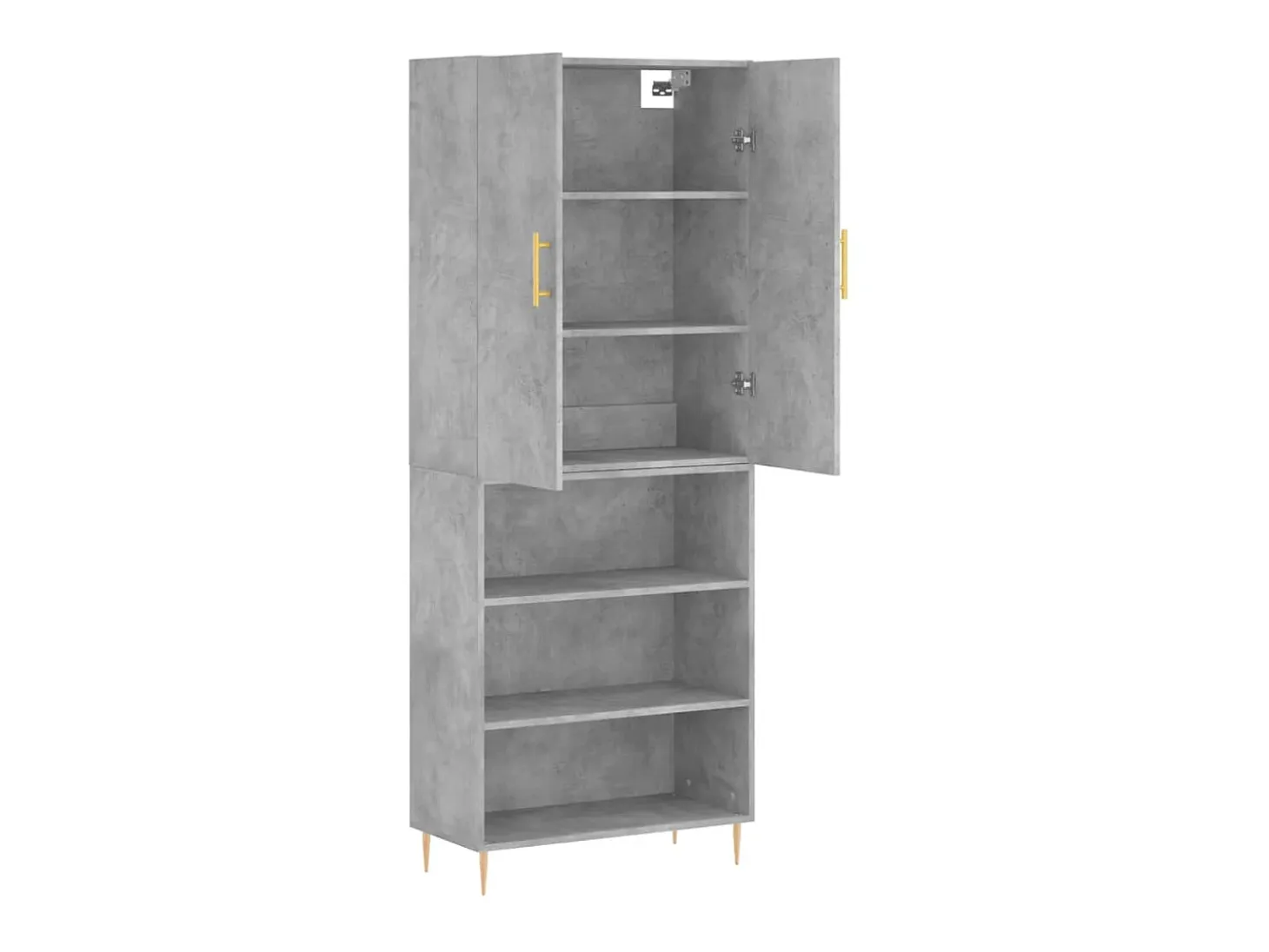 Aparador alto madera contrachapada gris hormigón 69,5x34x180 cm ES81126