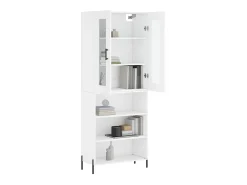 Aparador alto madera contrachapada blanco 69,5x34x180 cm ES63184