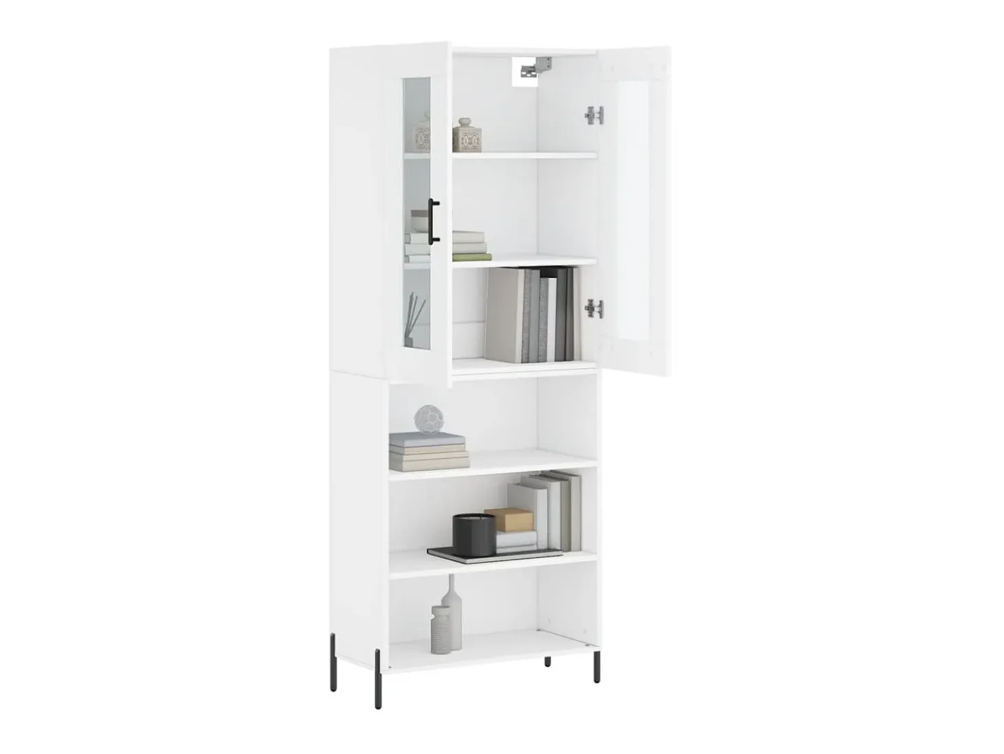 Aparador alto madera contrachapada blanco 69,5x34x180 cm ES63184