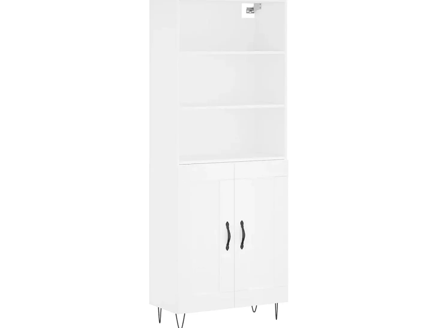 Aparador alto madera contrachapada blanco 69,5x34x180 cm ES56528