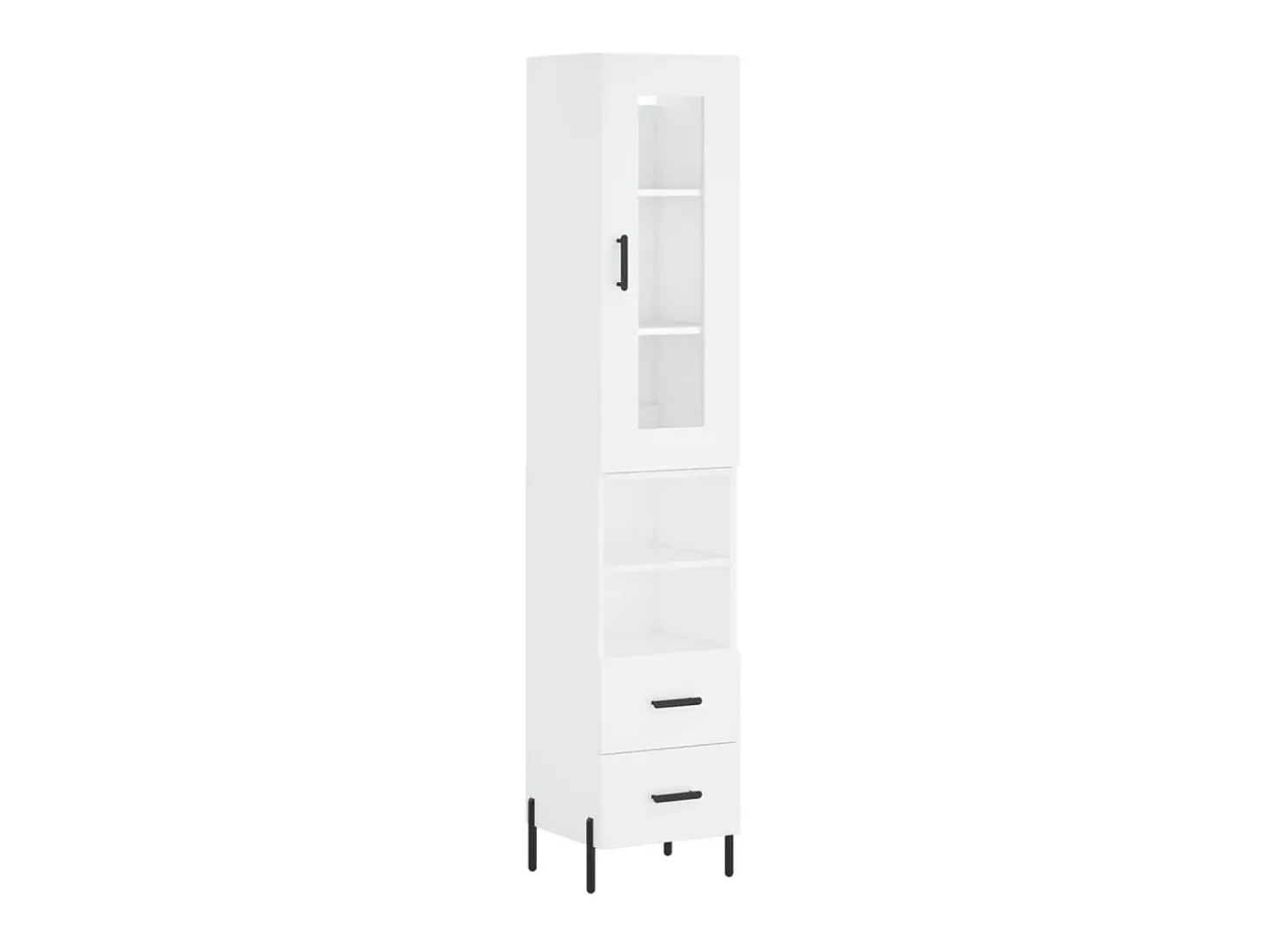Aparador alto madera contrachapada blanco 34,5x34x180 cm ES71763