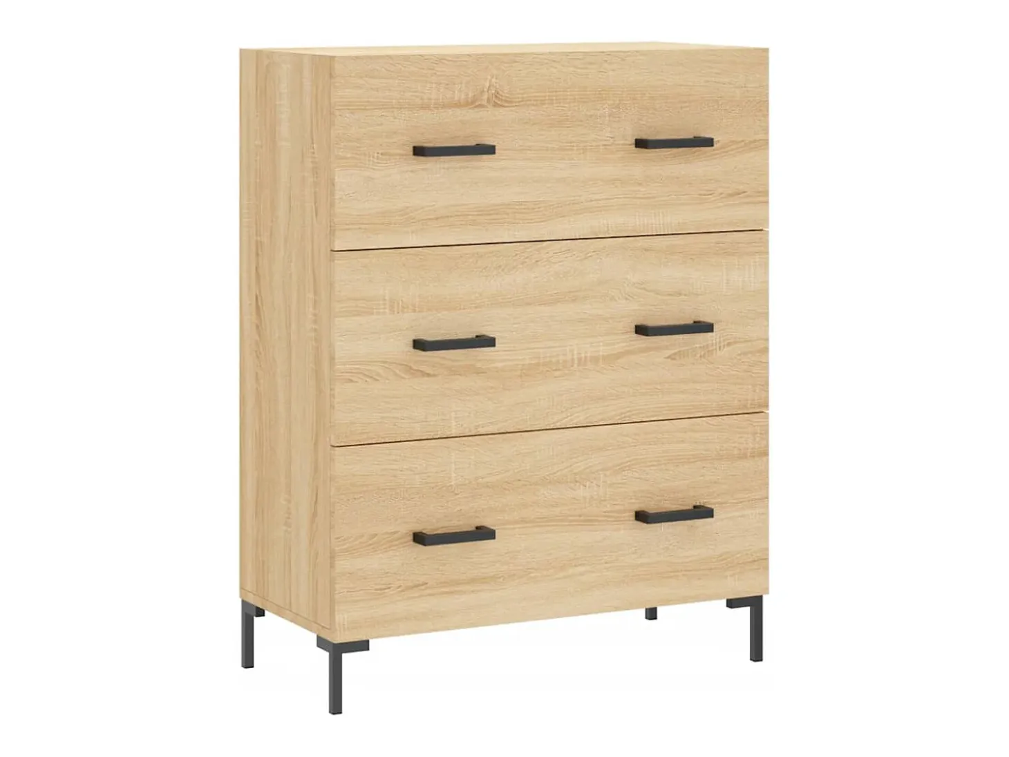 Aparador alto madera contrachapada color roble 69,5x34x180 cm