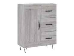 Aparador alto madera contrachapada gris sonoma 69,5x34x180 cm