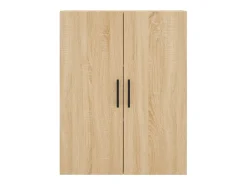 Aparador alto madera contrachapada color roble 69,5x34x180 cm