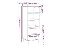 Aparador alto madera contrachapada blanco 40x36x110 cm