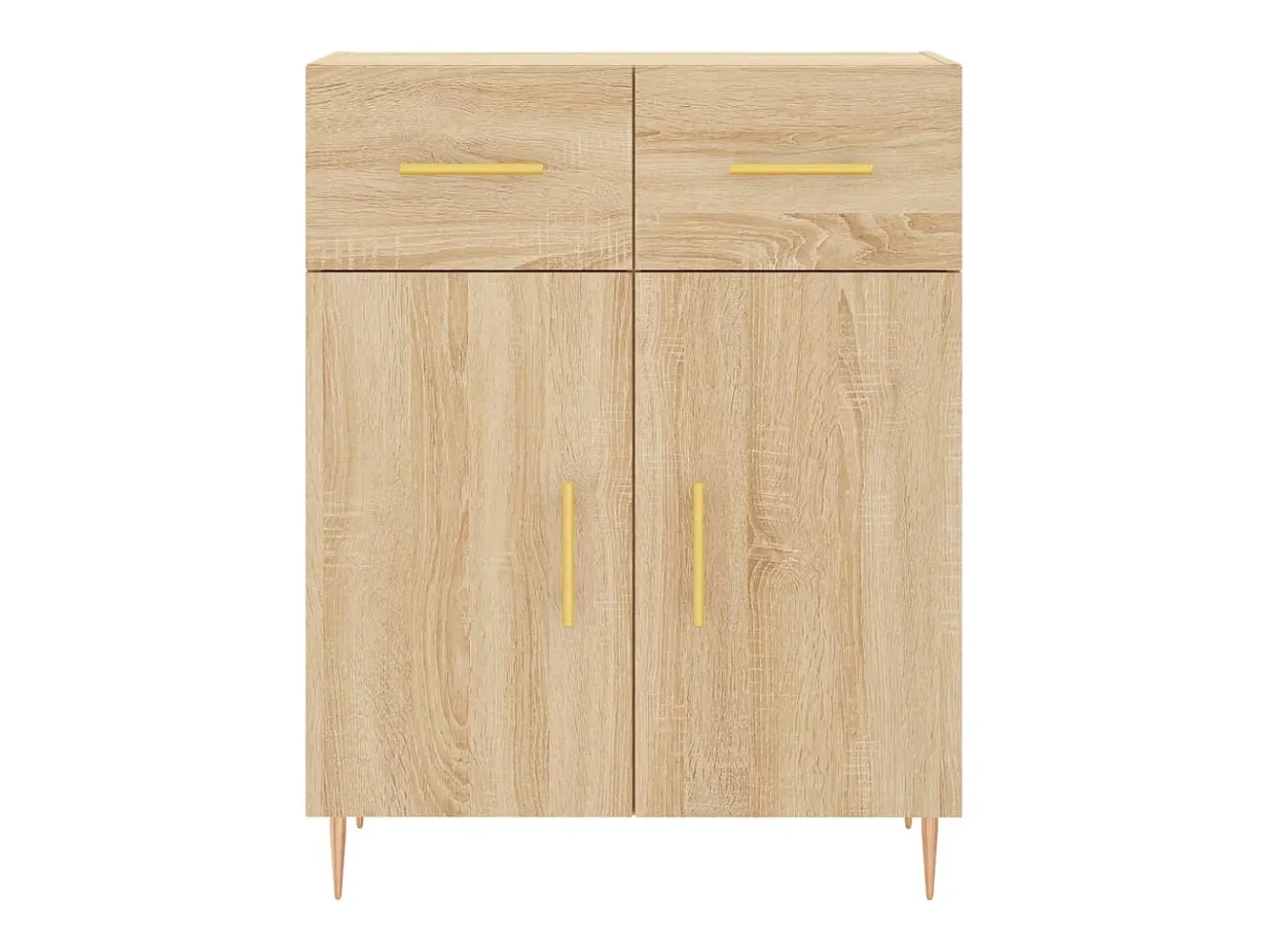Aparador alto madera contrachapada color roble 69,5x34x180 cm