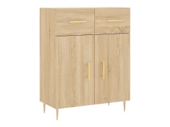 Aparador alto madera contrachapada color roble 69,5x34x180 cm