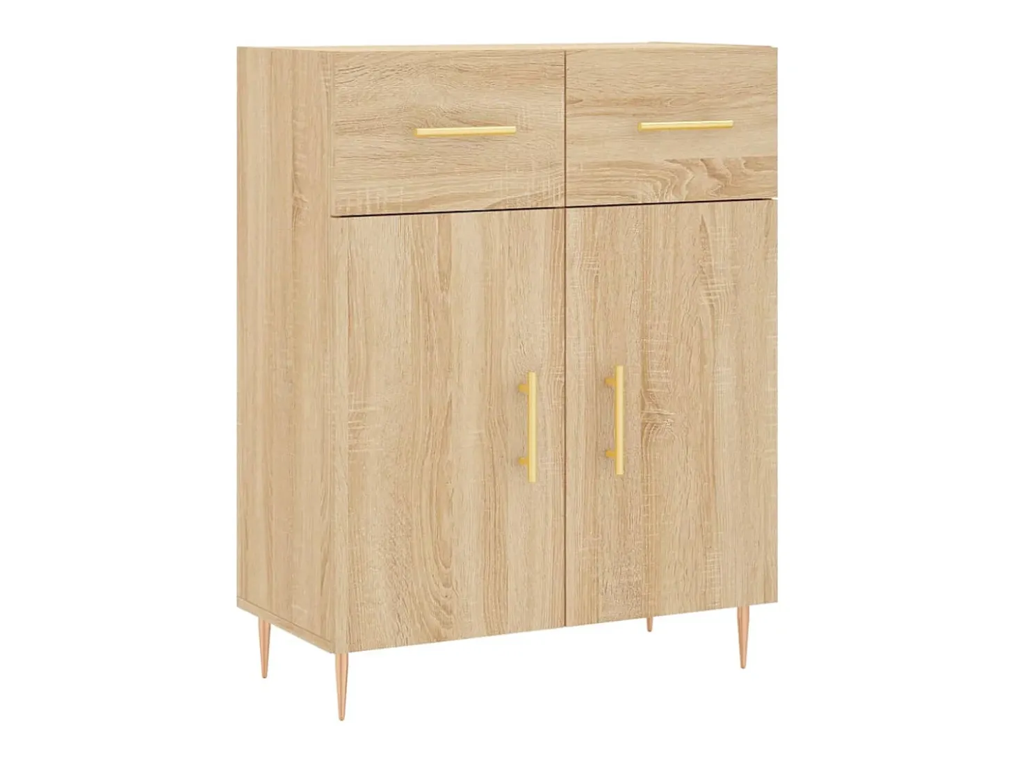 Aparador alto madera contrachapada color roble 69,5x34x180 cm