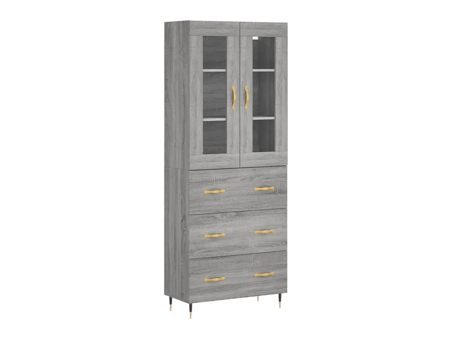 Aparador alto madera contrachapada gris sonoma 69,5x34x180 cm ES24726