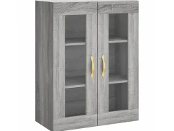 Aparador alto madera contrachapada gris sonoma 69,5x34x180 cm ES24726