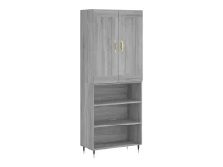Aparador alto madera contrachapada gris sonoma 69,5x34x180 cm