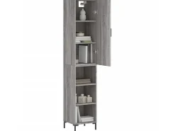 Aparador alto madera contrachapada gris Sonoma 34,5x34x180 cm ES45356