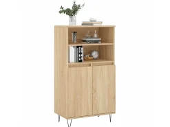 Aparador alto madera contrachapada color roble 60x36x110 cm ES99905