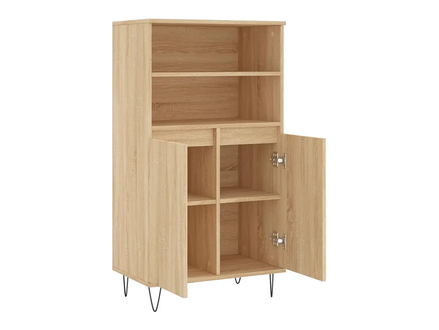 Aparador alto madera contrachapada color roble 60x36x110 cm ES99905