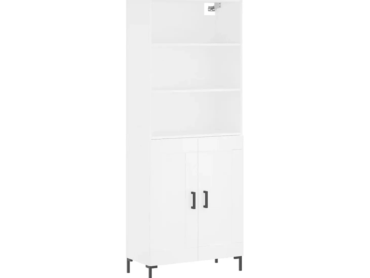 Aparador alto madera contrachapada blanco 69,5x34x180 cm ES55596