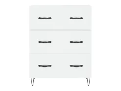 Aparador alto madera contrachapada blanco 69,5x34x180 cm