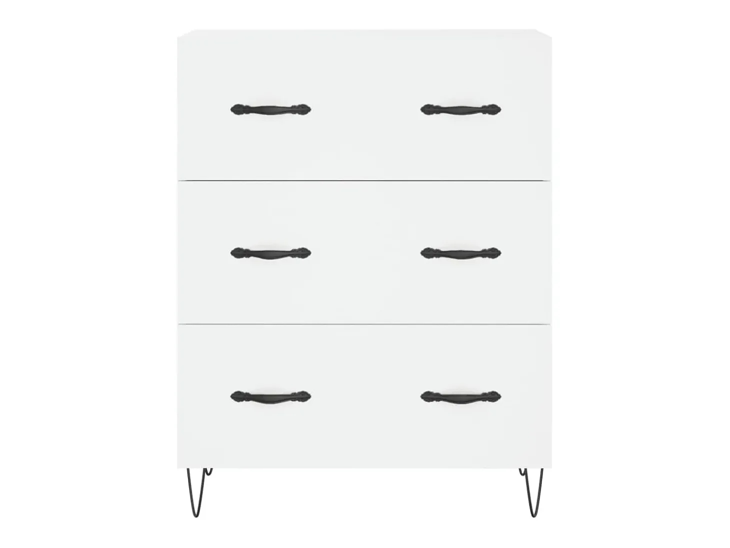 Aparador alto madera contrachapada blanco 69,5x34x180 cm