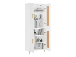 Aparador alto madera contrachapada blanco 69,5x34x180 cm ES86667