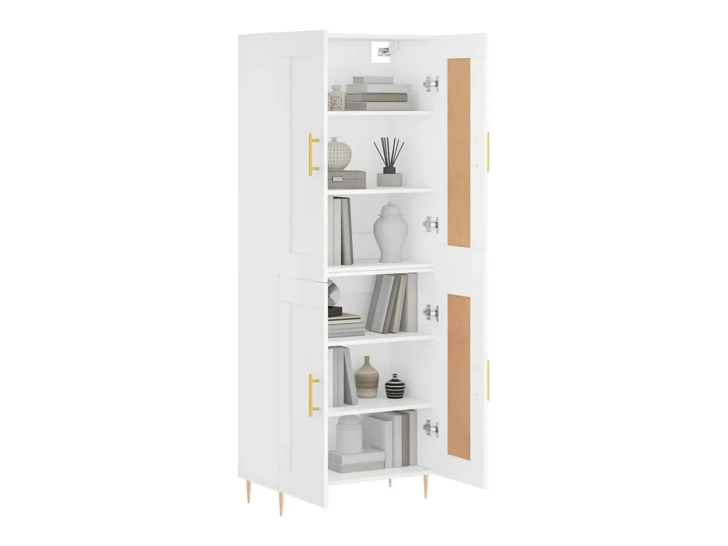 Aparador alto madera contrachapada blanco 69,5x34x180 cm ES86667