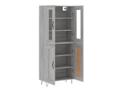 Aparador alto madera contrachapada gris sonoma 69,5x34x180 cm ES618269