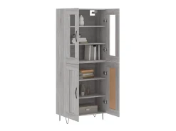 Aparador alto madera contrachapada gris sonoma 69,5x34x180 cm ES618269