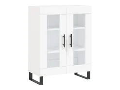 Aparador alto madera contrachapada blanco 69,5x34x180 cm