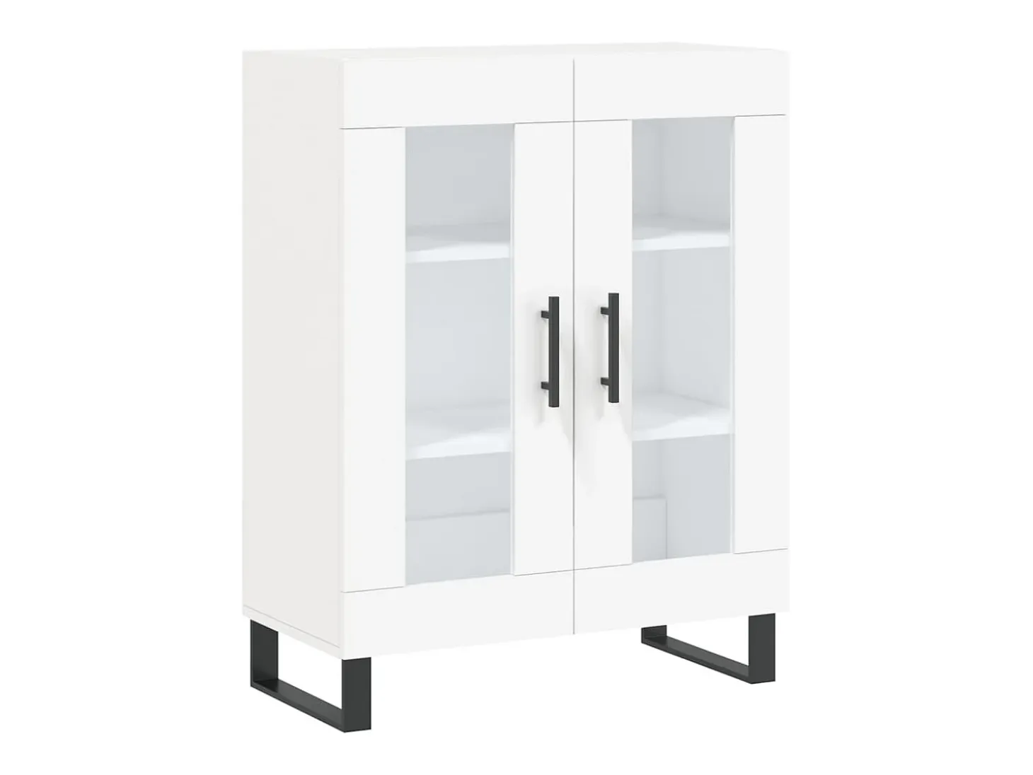 Aparador alto madera contrachapada blanco 69,5x34x180 cm