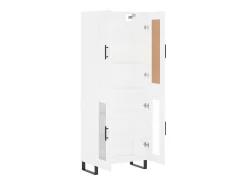 Aparador alto madera contrachapada blanco 69,5x34x180 cm