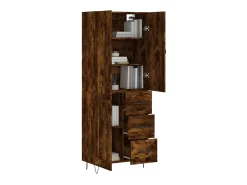 Aparador alto madera contrachapada roble ahumado 69,5x34x180 cm ES97079