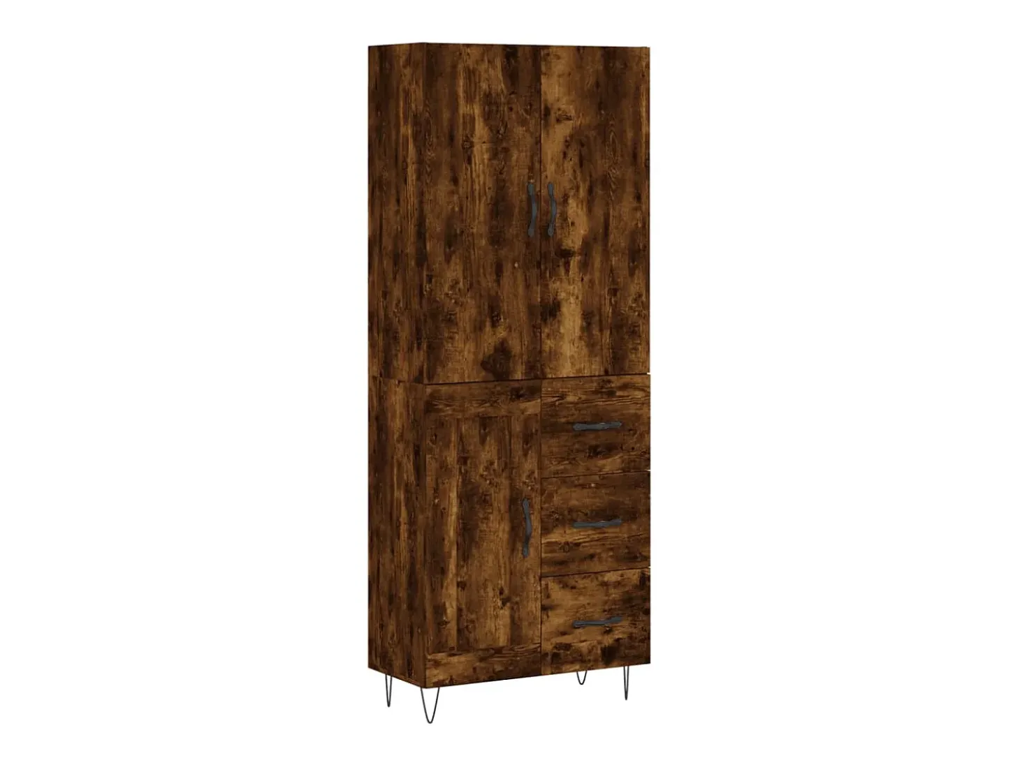 Aparador alto madera contrachapada roble ahumado 69,5x34x180 cm ES97079