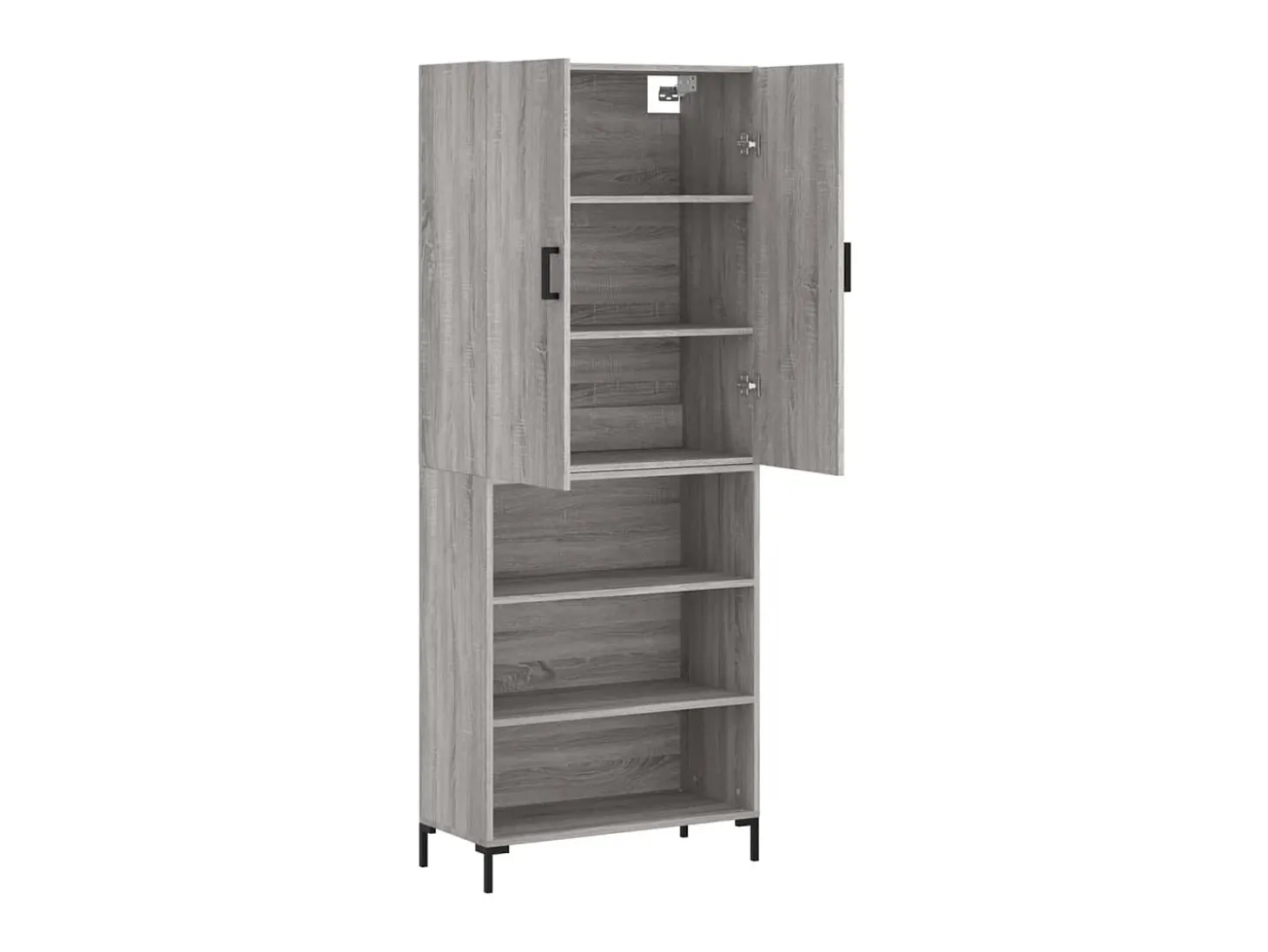 Aparador alto madera contrachapada gris sonoma 69,5x34x180 cm ES59474