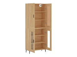 Aparador alto madera contrachapada color roble 69,5x34x180 cm