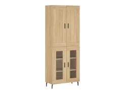 Aparador alto madera contrachapada color roble 69,5x34x180 cm