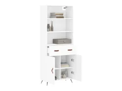 Aparador alto madera contrachapada blanco 69,5x34x180 cm ES61082