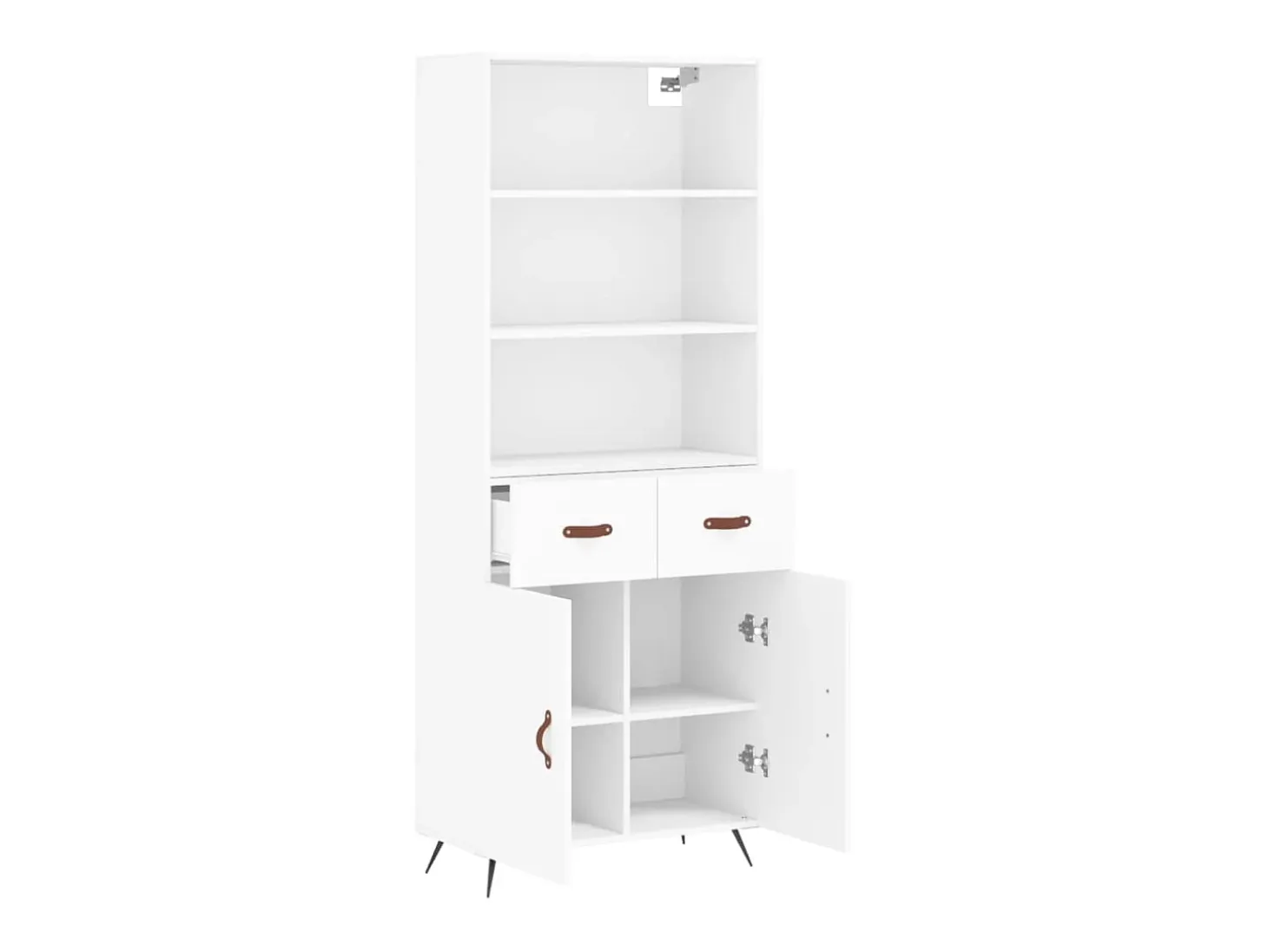 Aparador alto madera contrachapada blanco 69,5x34x180 cm ES61082