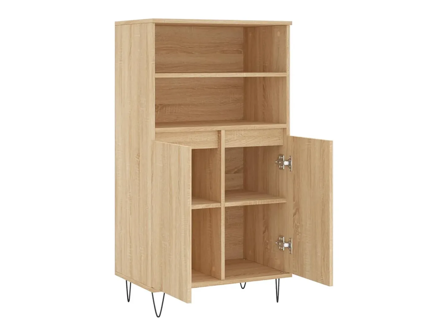 Aparador alto madera contrachapada color roble 60x36x110 cm