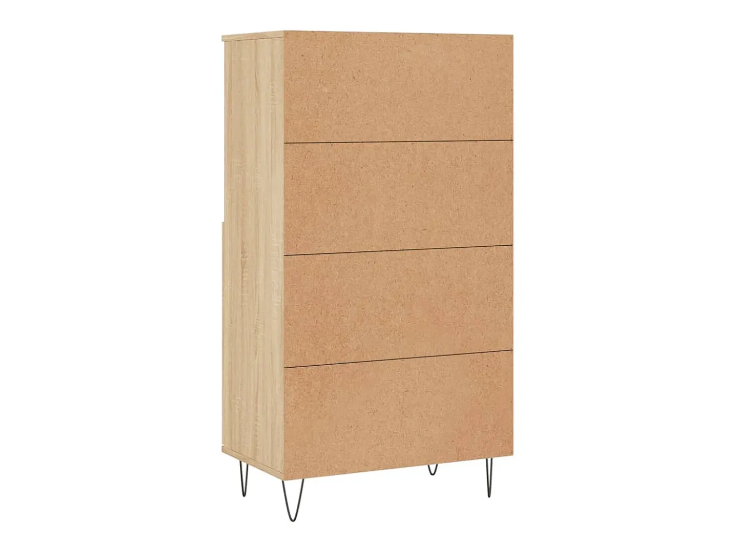 Aparador alto madera contrachapada color roble 60x36x110 cm