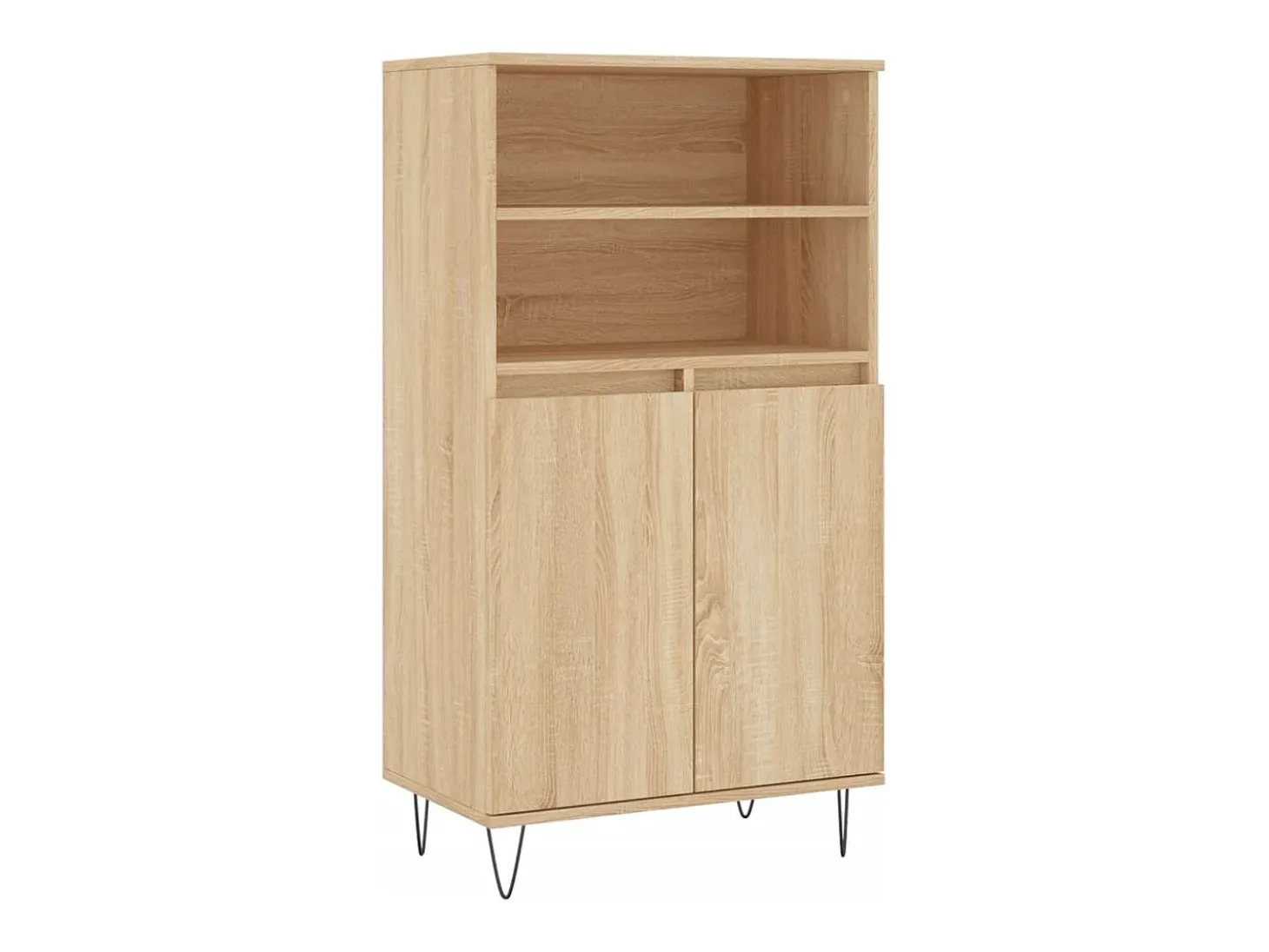Aparador alto madera contrachapada color roble 60x36x110 cm