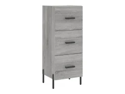 Aparador alto madera contrachapada gris Sonoma 34,5x34x180 cm
