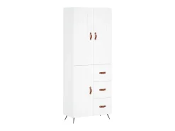 Aparador alto madera contrachapada blanco 69,5x34x180 cm