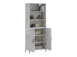 Aparador alto madera contrachapada gris hormigón 69,5x34x180 cm ES43976