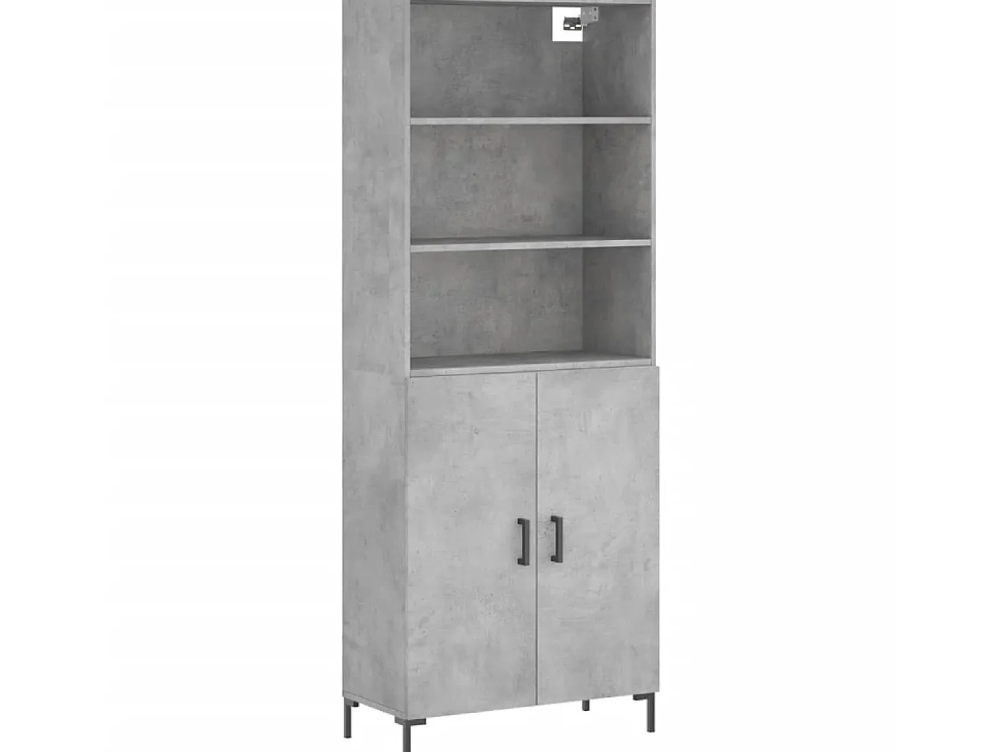 Aparador alto madera contrachapada gris hormigón 69,5x34x180 cm ES43976
